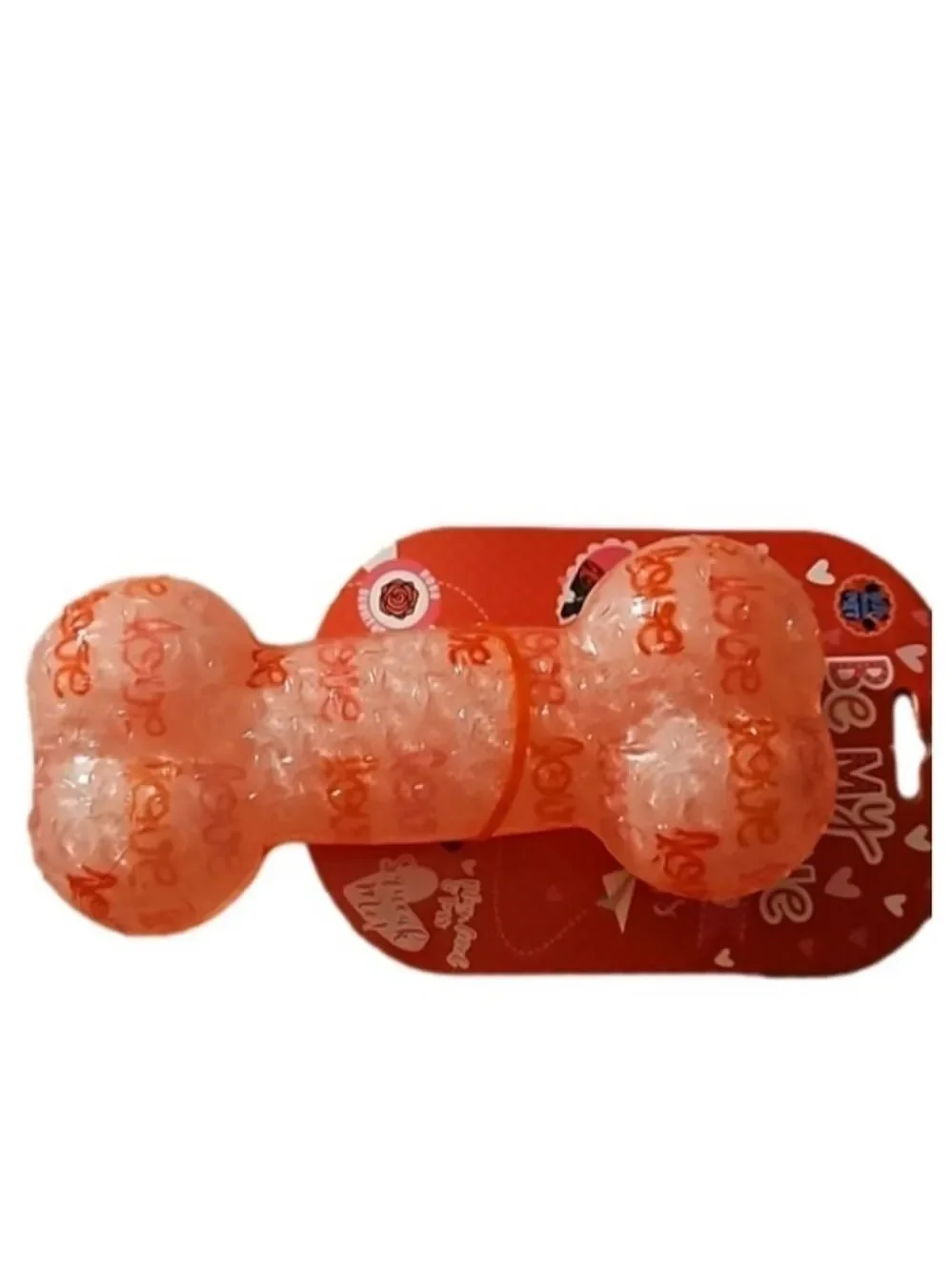 Pink Valentine’s Day Squeaky Dog Bone Toy Rose Scented & Textured Europan Home